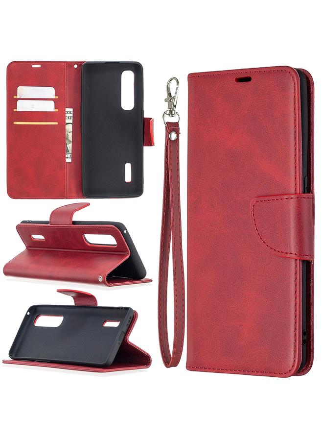 اس-توب جراب لهاتف OPPO Find X2 Pro بتصميم كلاسيكي من جلد الحمل، بلون نقي، مع حامل وفتحات للبطاقات ومحفظة وحبل تعليق - Image 1