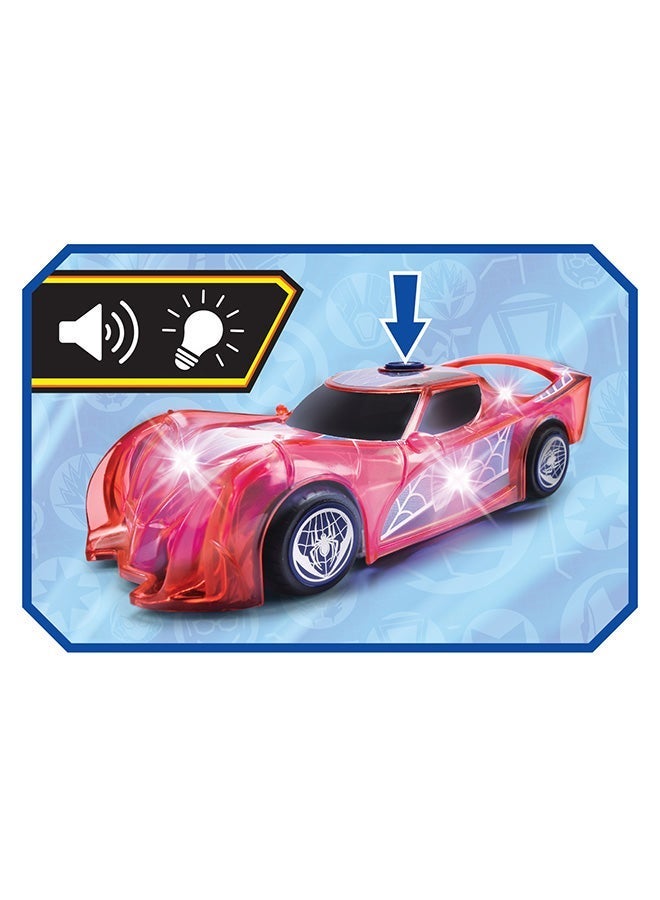 JADA Marvel Spider-Man Light Hero Toy Car Die-Cast with Friction, Light, and Sound Effects, 15 cm Scale, Multicolor - Image 3