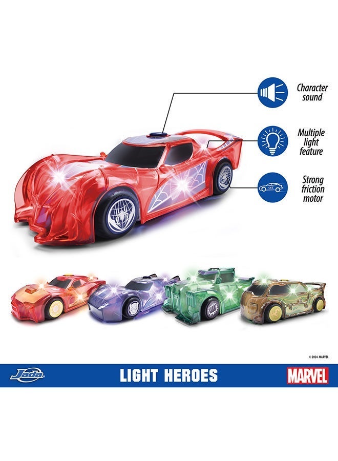 JADA Marvel Spider-Man Light Hero Toy Car Die-Cast with Friction, Light, and Sound Effects, 15 cm Scale, Multicolor - Image 4