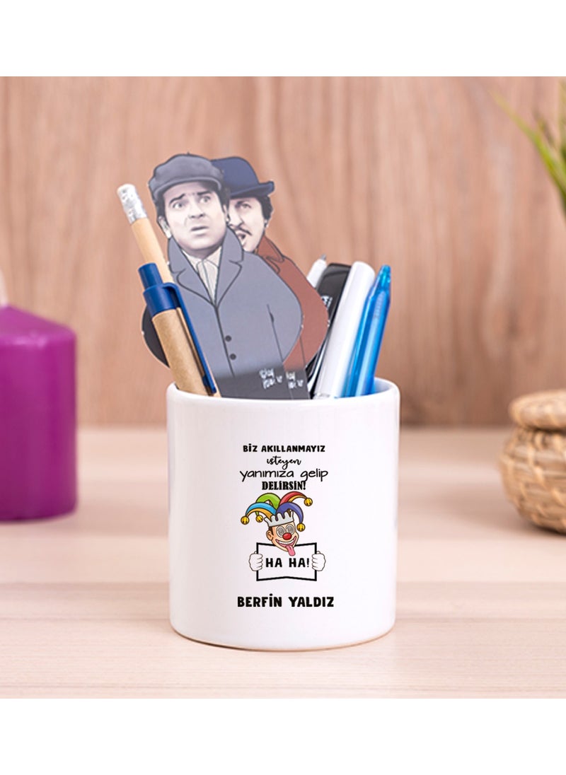 Hediye Dükkanı Gift Shop Personalized We Are Not Smart Design Humorous Ceramic Pen Holder 