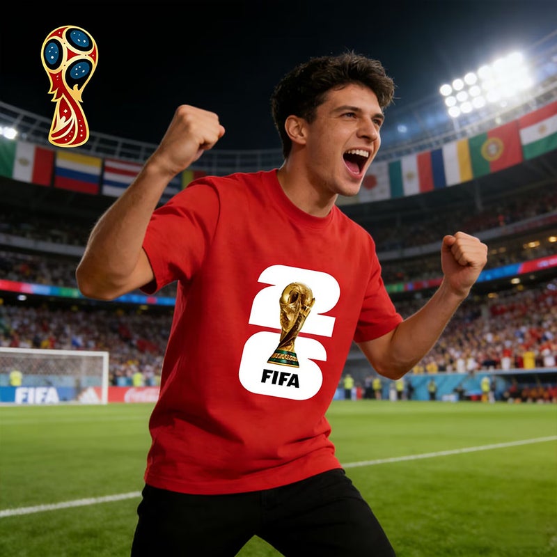 FIFA World Cup Themed Men's Summer Loose Casual T-Shirt - Fan Celebration Tee