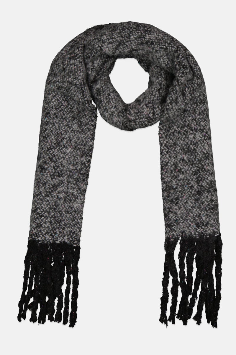 Body Glove Women Textured Thick Twist-Fringe Scarves 160 L x 34 H cm, Black - Image 1