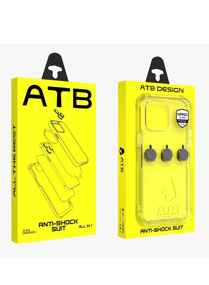 اي تي بي طقم حماية شامل 6 في 1 ايفون 15 برو تركيب سهل فائق الدقة مع واقي شاشة بخصوصية بصرية يمنحك خصوصية عالية أثناء الاستخدام بزاوية رؤية محدودة، إلى جانب حماية شاملة. يشمل واقي شاشة بخصوصية، كفر شفاف، حماية للكاميرا، لزقات حماية لفتحات السماعة من الغبار، لزقة ظهر، وإطار مغناطيسي. - Image 1