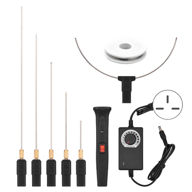 24W Handheld Electric Foam Cutter Kit with 5 Straight Tips & 1 Arch Tip Adjustable Temperature Portable Foam Cutting Pen Hot Wire Cutter Styrofoam Cutting Tool Engraver - Image 1