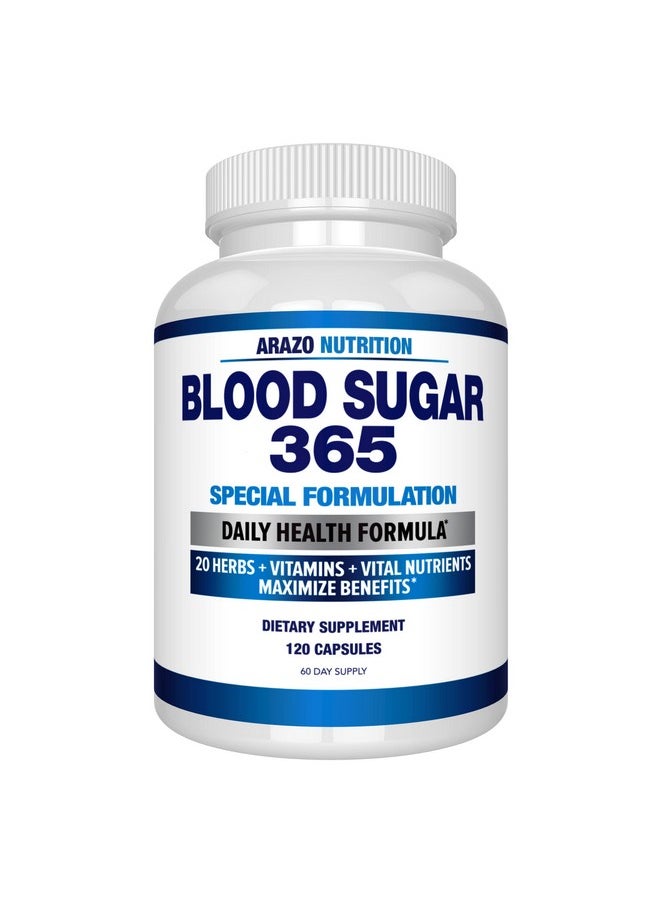 Arazo Nutrition - Blood Sugar 365 Supplement 120 Herbal Pills 60 Day Supply - Image 1