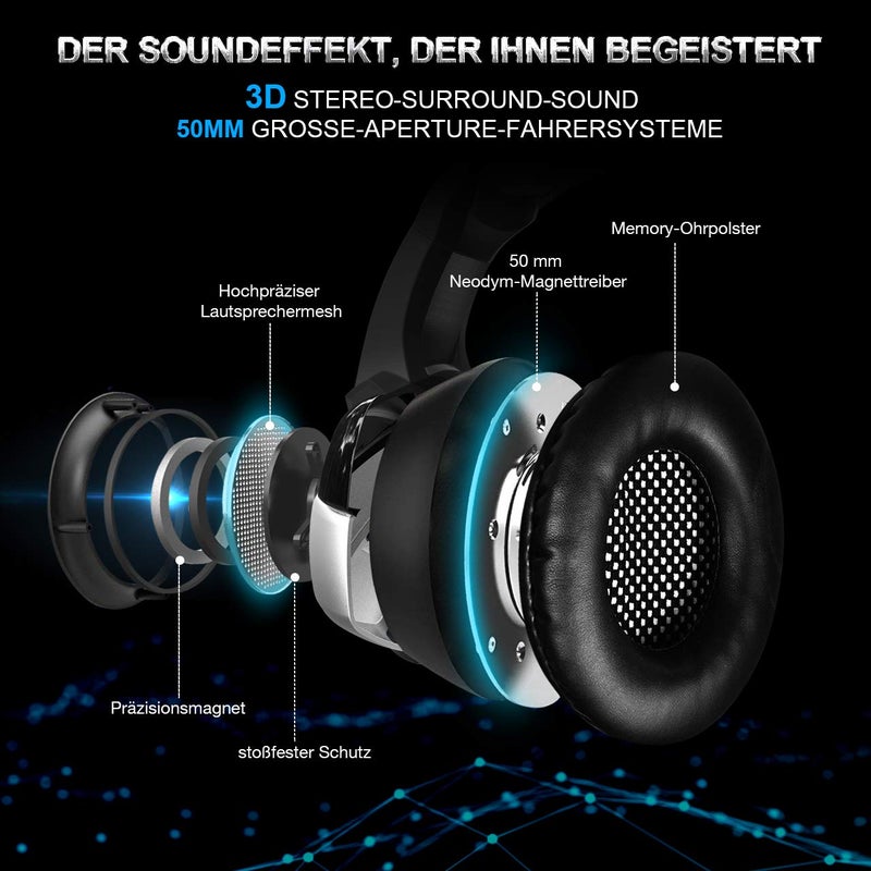 ONIKUMA K5 Gaming Headset with Microphone PC Gamer 3.5mm Stereo Headphones Noise Cancelling Over Ear Ear Cups Compatible with PS4 Gamepad New Xbox Laptop Computer - Image 5