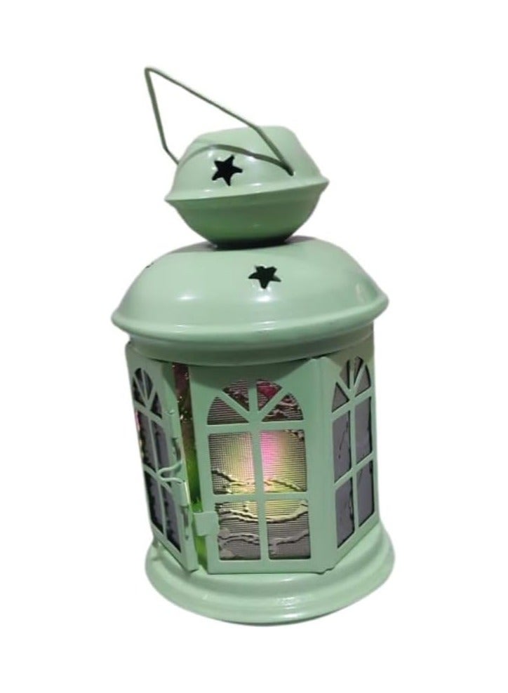 Ramadan Lantern with Multicolored Candle Light