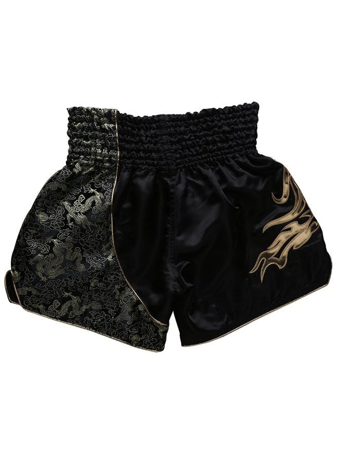 FLUORY Muay Thai Fight Shorts,MMA Shorts Clothing Training Cage Fighting Grappling Martial Arts Kickboxing Shorts Clothing, Mtsf15jinlong, Large - Image 3