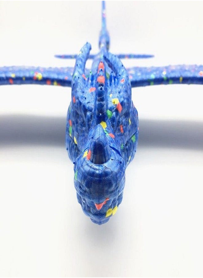 Generic - 48CM Foam Plane Toy Dragon Hand LaunchThrowing AIircraft, Blue - Image 1