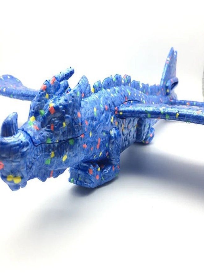 Generic - 48CM Foam Plane Toy Dragon Hand LaunchThrowing AIircraft, Blue - Image 1