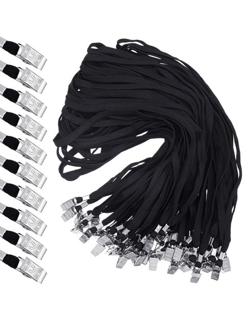 Bulk Lanyards for ID Name Badge Holders with Swivel Hook, Flat Lanyards Set for Office and School, 50 Pieces