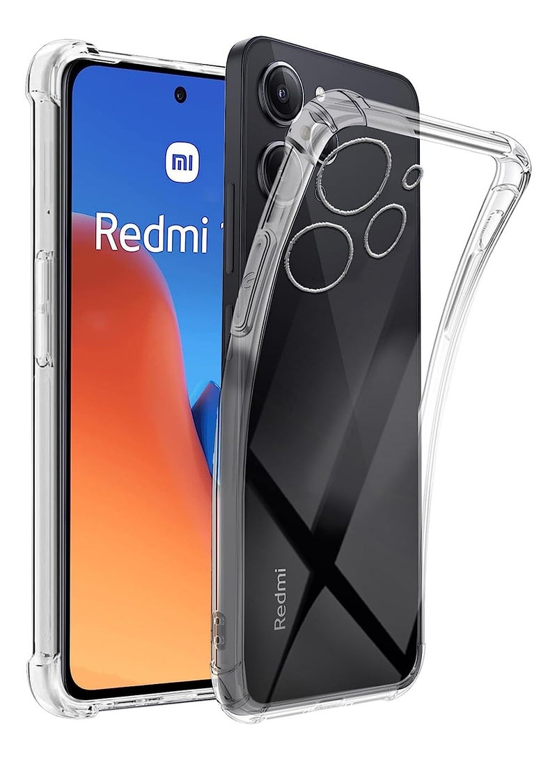 جراب هاتف Xiaomi Redmi 12 شفاف مضاد للخدش مرن ناعم من البولي يوريثان المقوى بالزاوية مضاد للصدمات جراب هاتف شفاف لهاتف Xiaomi Redmi 12 - Image 1