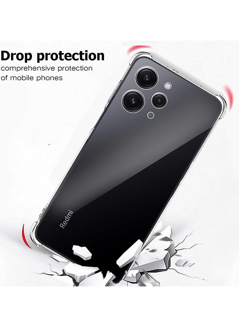 جراب هاتف Xiaomi Redmi 12 شفاف مضاد للخدش مرن ناعم من البولي يوريثان المقوى بالزاوية مضاد للصدمات جراب هاتف شفاف لهاتف Xiaomi Redmi 12 - Image 5