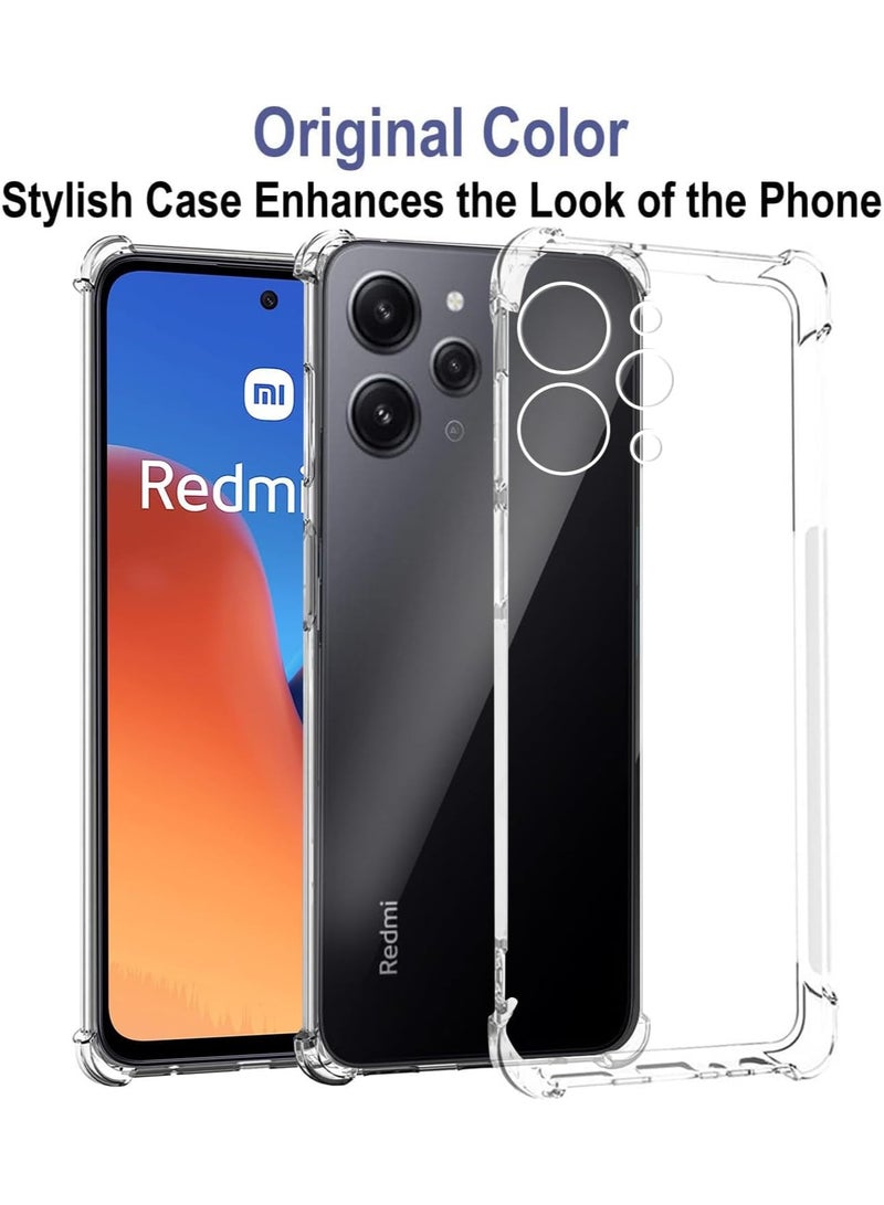 جراب هاتف Xiaomi Redmi 12 شفاف مضاد للخدش مرن ناعم من البولي يوريثان المقوى بالزاوية مضاد للصدمات جراب هاتف شفاف لهاتف Xiaomi Redmi 12 - Image 4