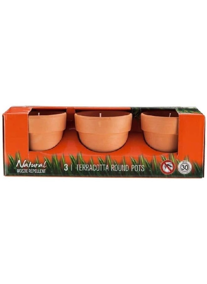 Waxworks Wax Works Citronela Candle Terracotta Pot Pack of 3  - Image 2