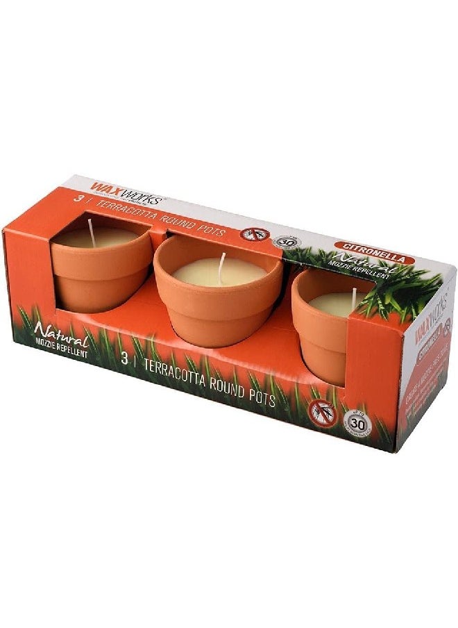 Waxworks Wax Works Citronela Candle Terracotta Pot Pack of 3  - Image 5