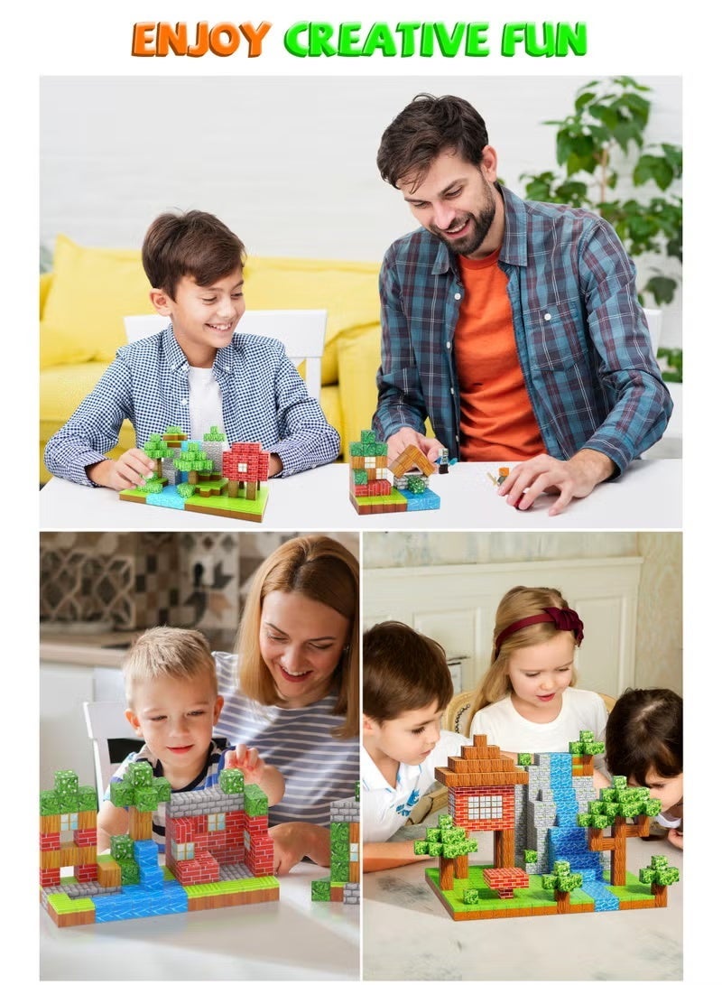 20 PCS Mine Magnet World Magnetic Blocks Set, Pixel Building Cubes for Kids, STEM Educational Creative Construction Toys, Safe Durable Magnet Bricks for Boys Girls 3+ Years Old, Birthday Gift Party Favors - Image 5