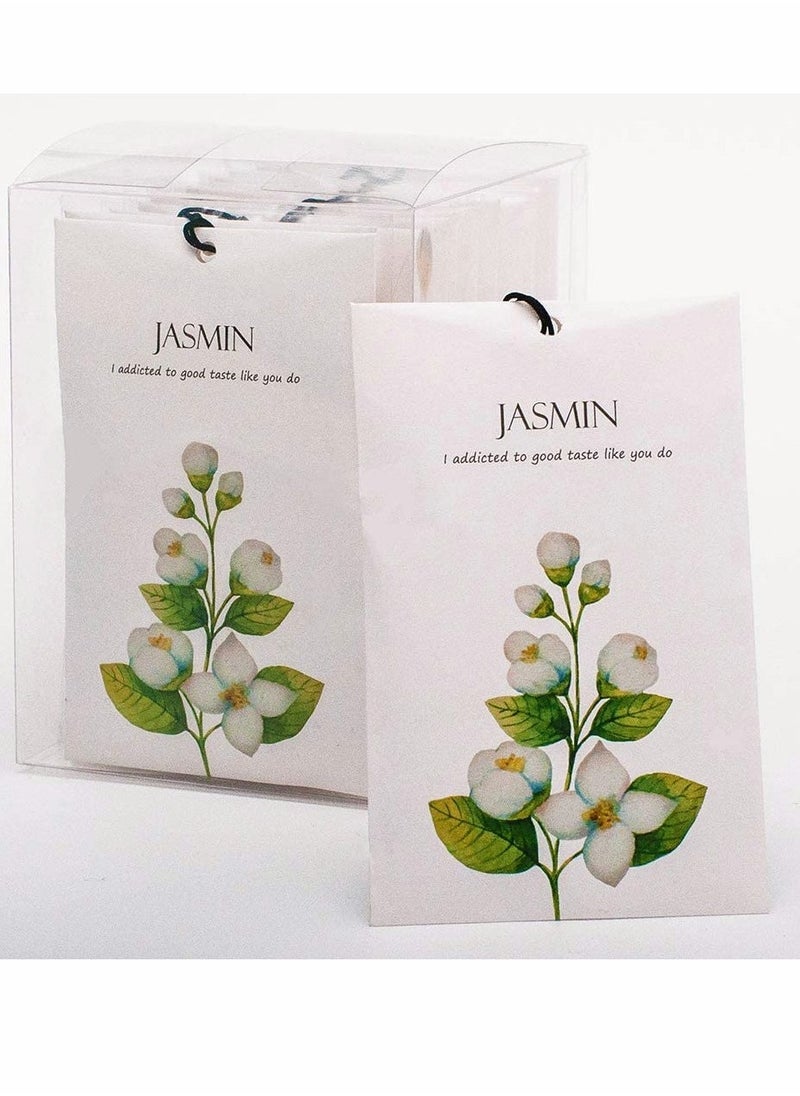Jasmine Sachet 1Box 12Pcs Jasmine Dried Flower Bag Scent Sachet Drawer Freshener Jasmine Closet Air Freshener Scented Drawer Deodorizer Freshener for Drawers Closet Home Car Fragrance Product - Image 1
