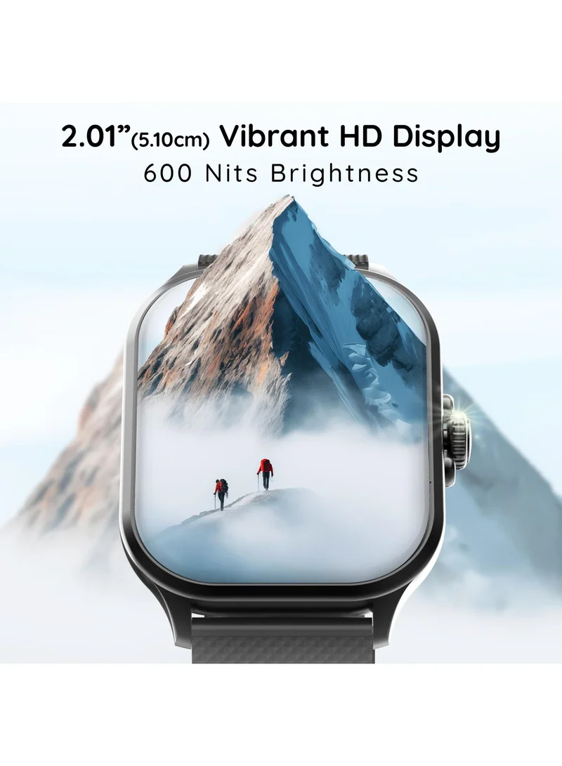 بيبل Pebble Oslo 2.01" Vibrant HD Display, BT Calling, Premium Metal Body, Fast Pairing, DIY Watch Faces, Health Suite, Multiple Sports Mode, Smart Features