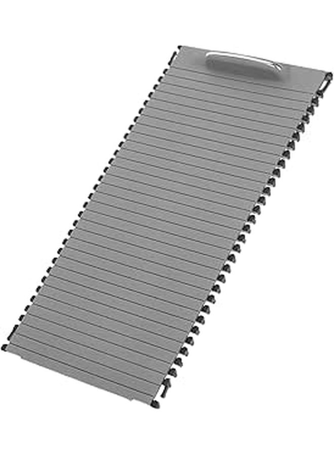 Veemoon Car Center Console Cup Holder Sliding Roller Blind Cover Compartment Storage Box Gray Interior Drink Accessory - Image 1