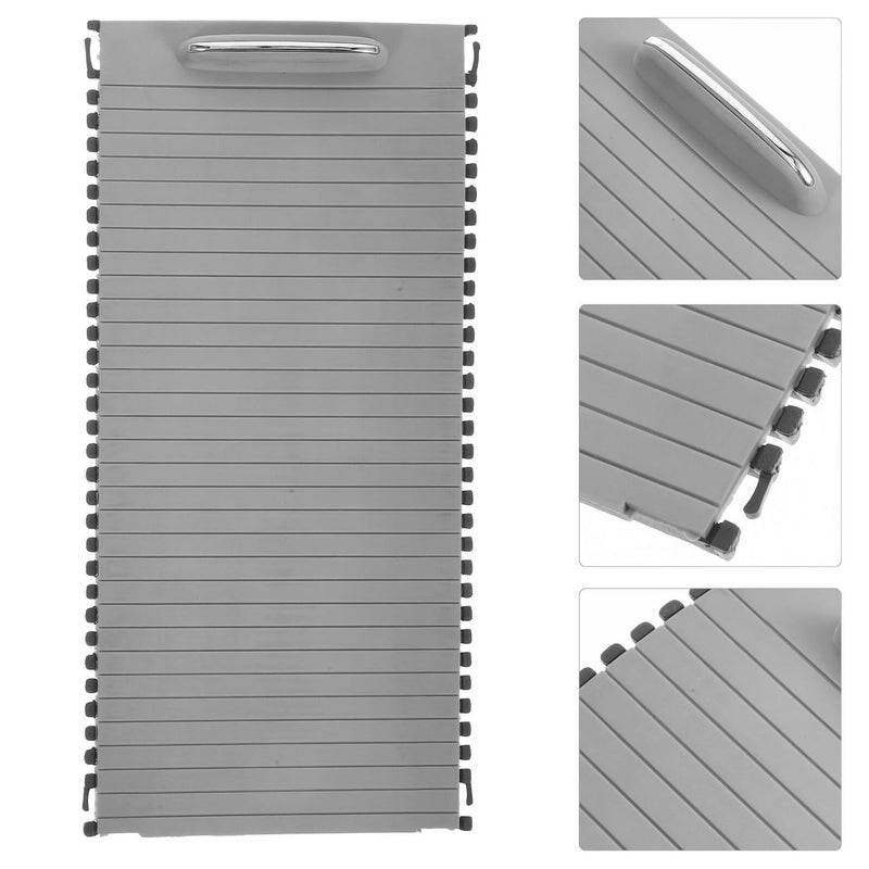 Veemoon Car Center Console Cup Holder Sliding Roller Blind Cover Compartment Storage Box Gray Interior Drink Accessory - Image 5