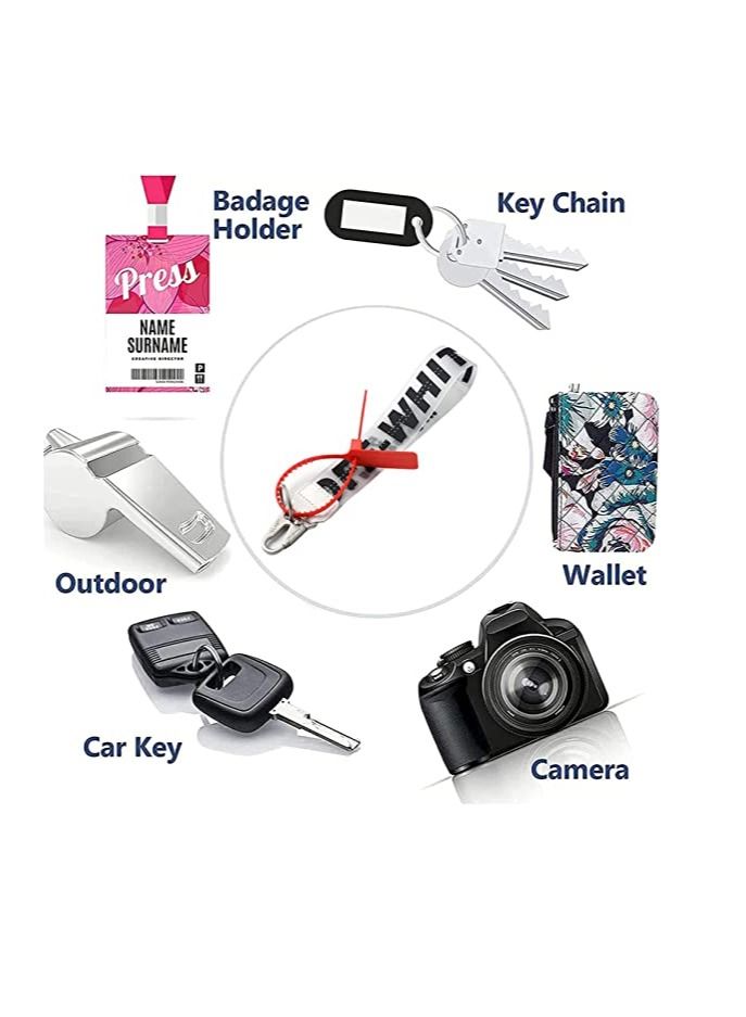 SYOSI Lanyard Keychain Unisex Cool Wrist Lanyard Key Chain can Hang Key Wallet Jeans Decoration Office Badge Fashionable Rubber Industrial Belt Office Badge Holder Mobile Phone Lanyard Black - Image 4