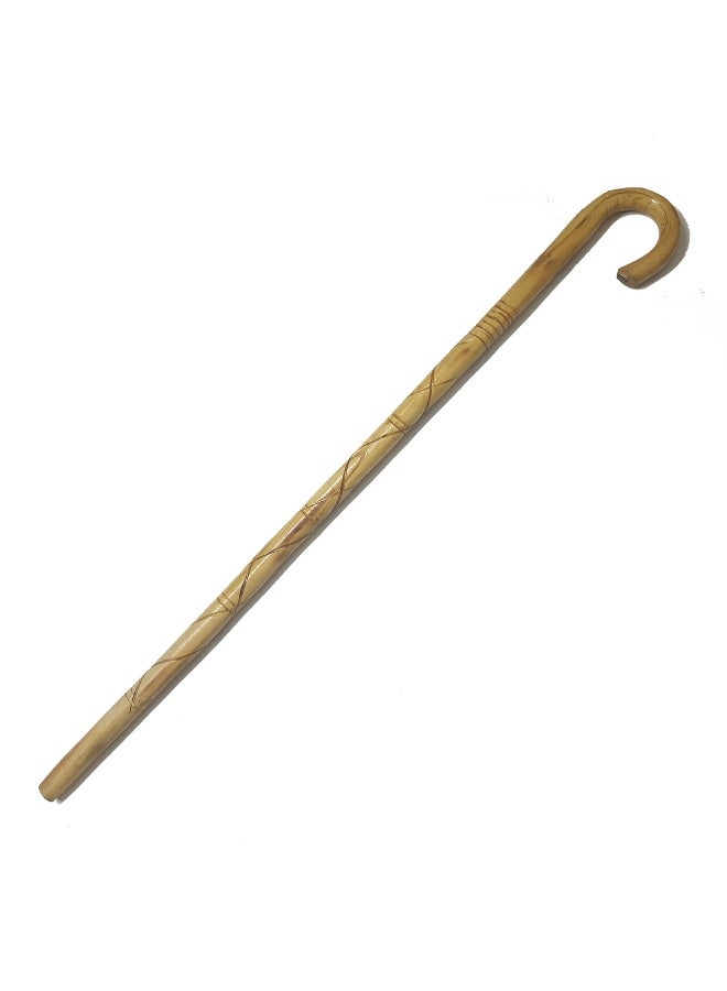 A walking stick made of Aswan beechwood, for men, with a wrapped handle and engraving. - Image 2