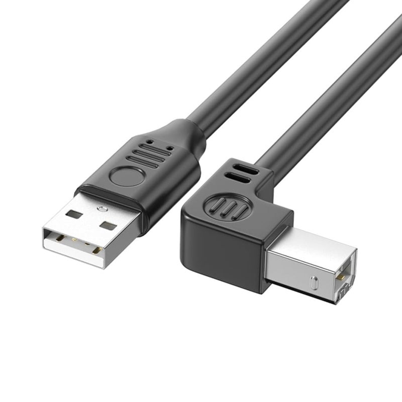 USB 2.0 Printer Cable TypeA Male to TypeB Scanner Cord High Speed 480Mbps 90Degree Elbow for Offices and Home Use - Image 1