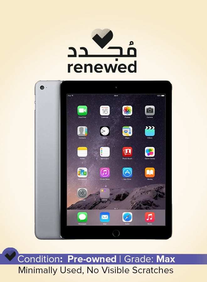 ابل  Renewed - iPad Air 2 (2014) 2nd Gen 9.7-Inch 2GB RAM 128GB WI-Fi Space Grey - Image 1