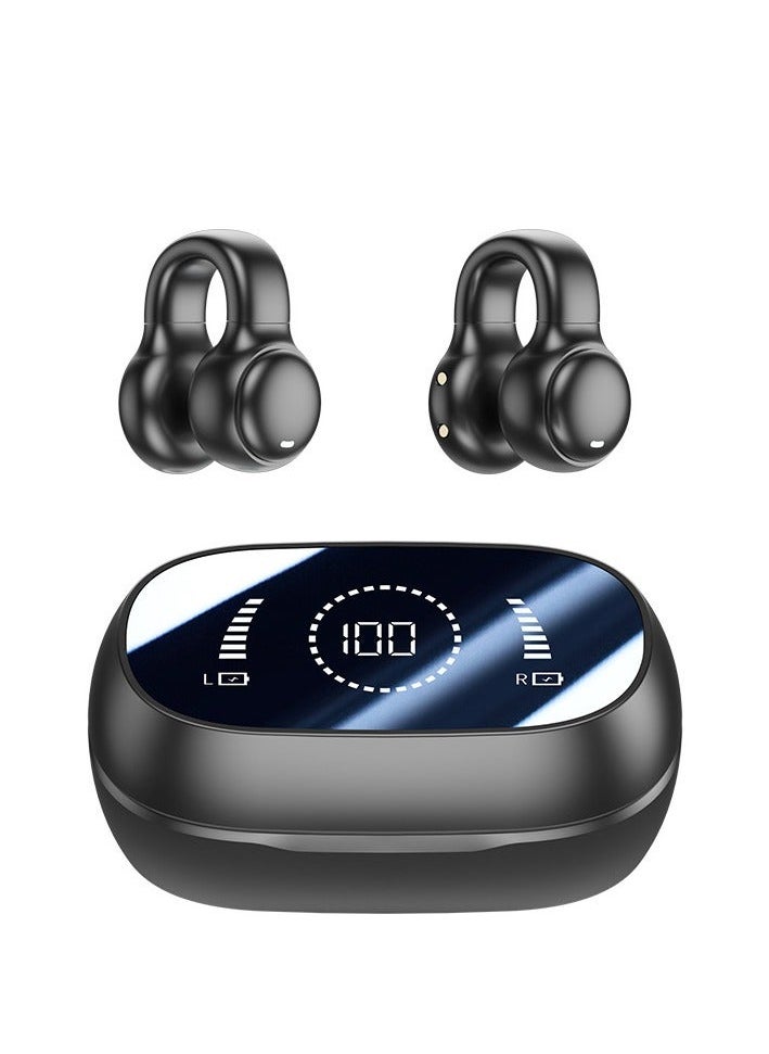 Generic - New Ear Clip Wireless Bluetooth Headphones No Earphones Protect Your Hearing High Definition Sound Effect (Black) - Image 1