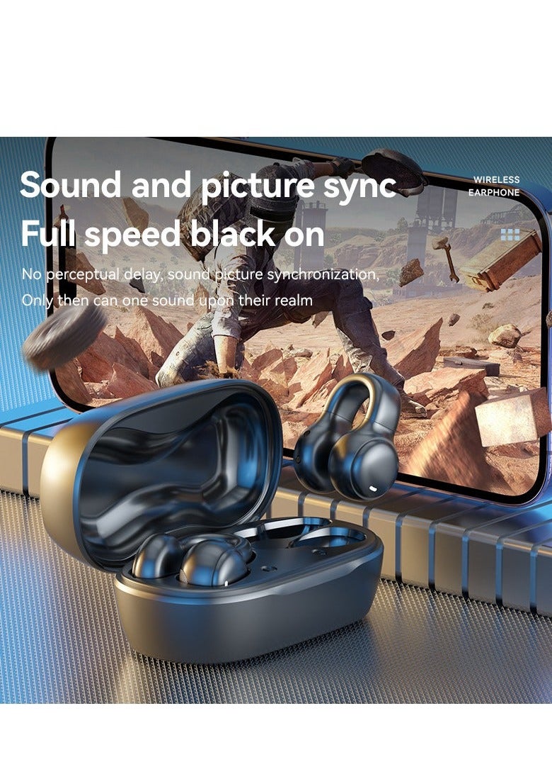 Generic - New Ear Clip Wireless Bluetooth Headphones No Earphones Protect Your Hearing High Definition Sound Effect (Black) - Image 1