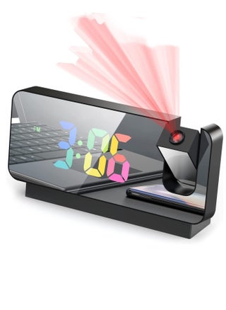 Colorful LED Projection Alarm Clock with Projection on Ceiling, Projection Alarm Clock for Bedrooms, with USB Charger Port,12/24H,Snooze, Mirror LED Loud Alarm Clock for Kids Girl Boy Elderly - pzsku/Z54979B27B05C672D6E5FZ/45/_/1677820570/fff5d0f8-a0a3-4b16-b69f-39aedb123b3f