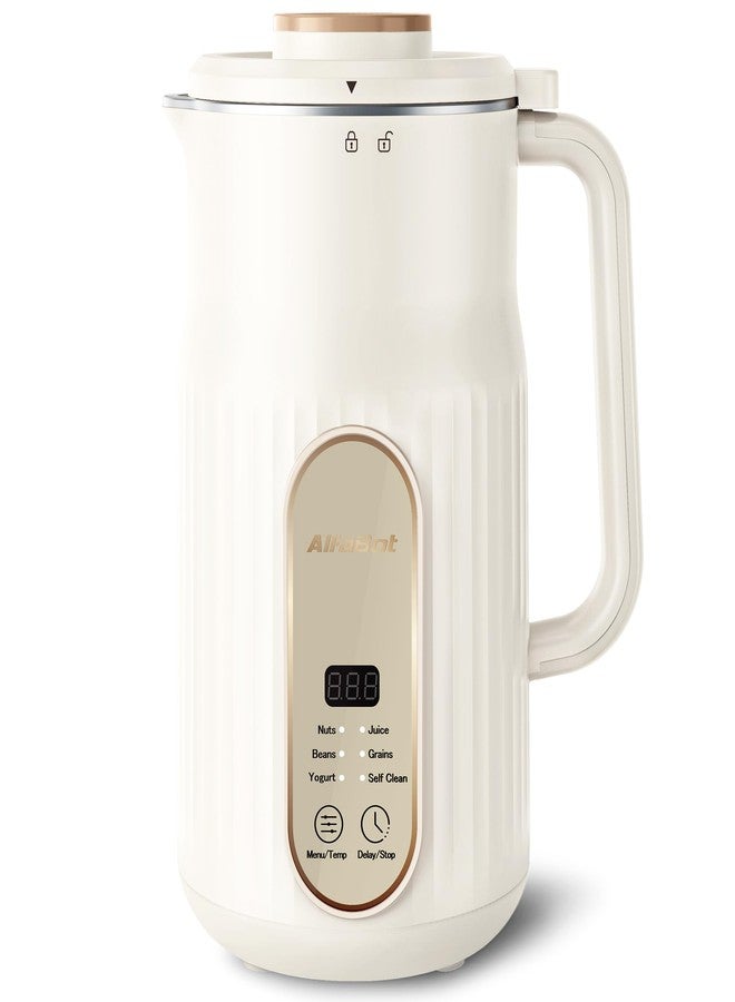 AlfaBot Nut Milk Maker, AlfaBot N2 Automatic Almond Milk Machine for Homemade Plant-Based Milk, Oat, Soy, Yogurt, 5 Modes/35OZ Big Capacity Soy Milk Maker with Delay Setting and Self Cleaning (Cream) - Image 1