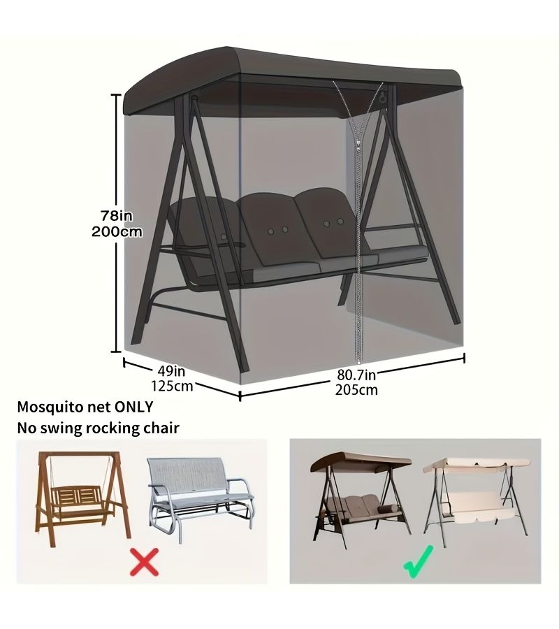 1pc Courtyard Mosquito Net For Swing Chair Outdoor Sunshade Protection Cover For Balcony And Garden - Image 2