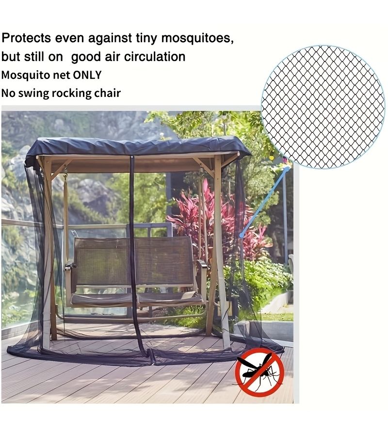 1pc Courtyard Mosquito Net For Swing Chair Outdoor Sunshade Protection Cover For Balcony And Garden - Image 4
