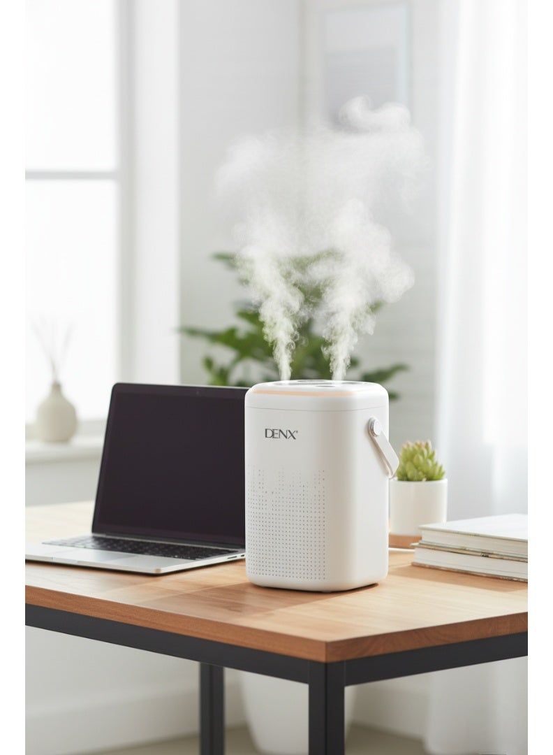 Denx مرطب الهواء بالموجات فوق الصوتية DENX سعة 1.3 لتر ورائحة الزيوت الأساسية، 4 مستويات من الرذاذ، إيقاف تلقائي، ضوضاء منخفضة، مرطب محمول قابل لإعادة الشحن لغرفة النوم، غرفة الأطفال، المنزل، والمكتب، DX1927 - Image 5