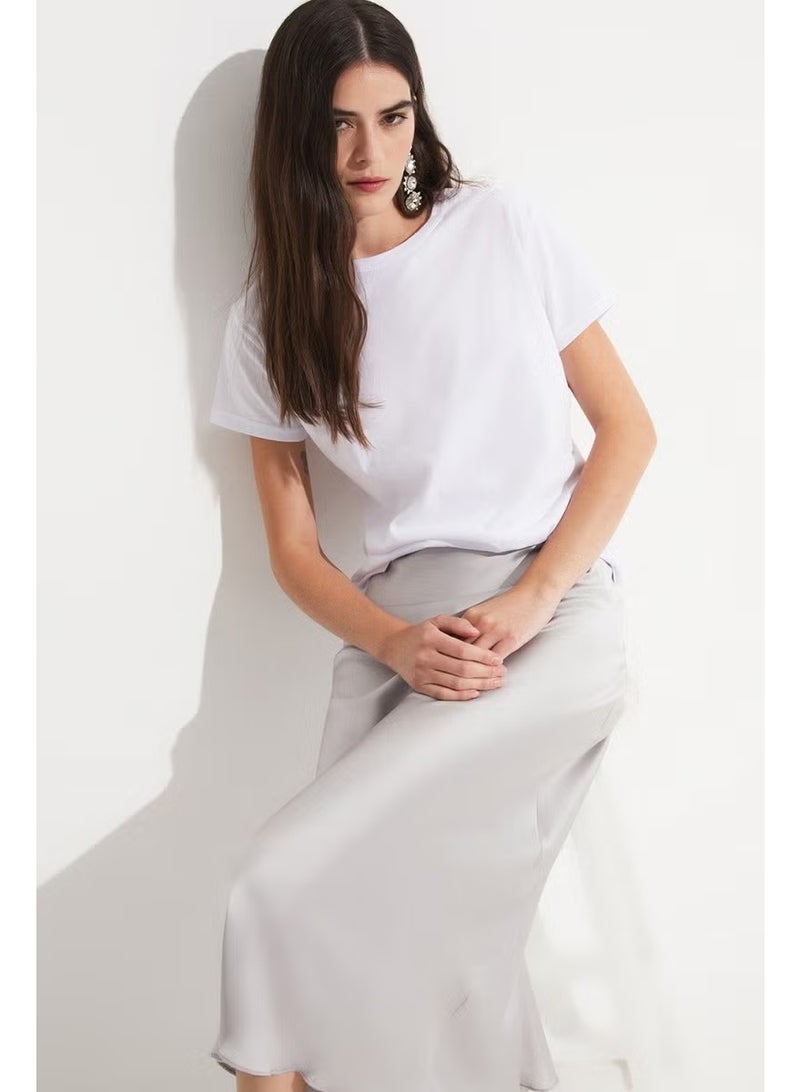 JUNE Black - White 2 Pack 100% Cotton Basic Women's T-Shirt - Image 3