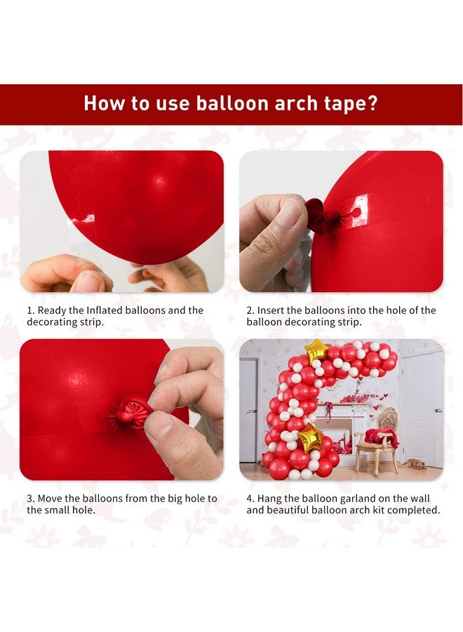 Biapian Chirstmas Balloons, 12 Inch Green Red White Merry Chirstmas Printed Balloons Merry Chirstmas Tree Santa For Chirstmas Party Decorations Celebration Party Balloons With Ribbon - Image 3