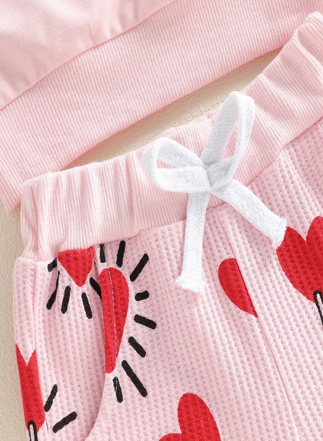 YINGISFITM Baby Girl Valentines Outfit Toddler Girls Valentines Shirt Sweatshirt Sweets Pants Spring Clothes Set (Sweetie heart, 6-12 Months) - Image 4