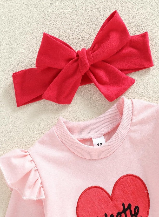 YINGISFITM Baby Girl Valentines Outfit Toddler Girls Valentines Shirt Sweatshirt Sweets Pants Spring Clothes Set (Sweetie heart, 6-12 Months) - Image 3