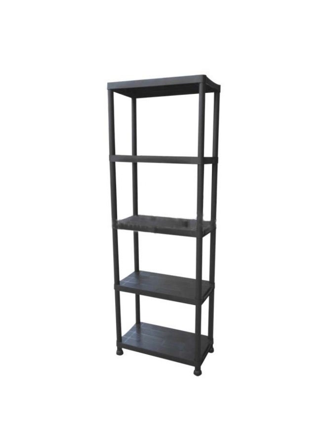DANUBE HOME Milano 5 Tier Plastic Shelf Storage Organizer 5 Tier Storage Shelves Kitchen Cabinet Storage Rack Shelf Storage Multipurpose Rack for Living Room Bedroom Kitchen Garage Tt1034Ca-60X30X172) 20Kgx5 Black 