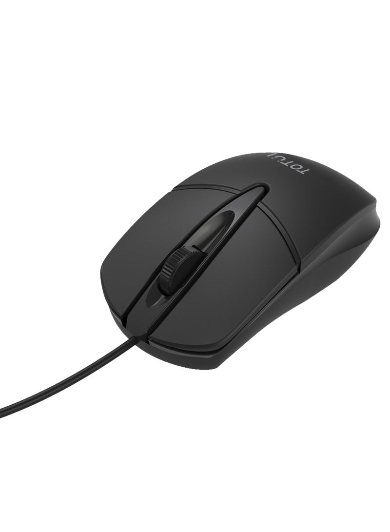 Totulife Wired Optical Mouse - Black - Image 3