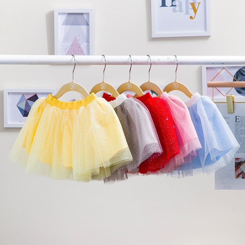 Korean Style Girl'S All-Match Mesh Skirt For Four Seasons Infant'S Princess Skirt Baby'S Bright Sparkling Skirt Short Skirt - Image 2