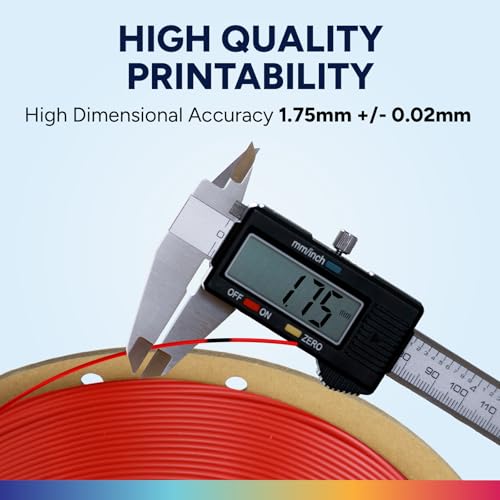 OVERTURE Easy PLA 1.75mm 3D Printer Filament, 1kg PLA Cardboard Spool (2.2lbs), Dimensional Accuracy +/- 0.02mm, Fit Most FDM Printer (Easy Red) - Image 4