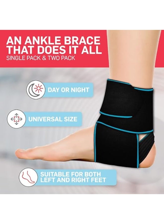 طقم دعامة الكاحل الطبية (عبوة قطعتين) – جورب ضاغط لعلاج التهاب الأوتار وإصابات أكيلس – مثالي للجري وكرة السلة – يناسب القدم اليمنى واليسرى (أزرق) - Image 3