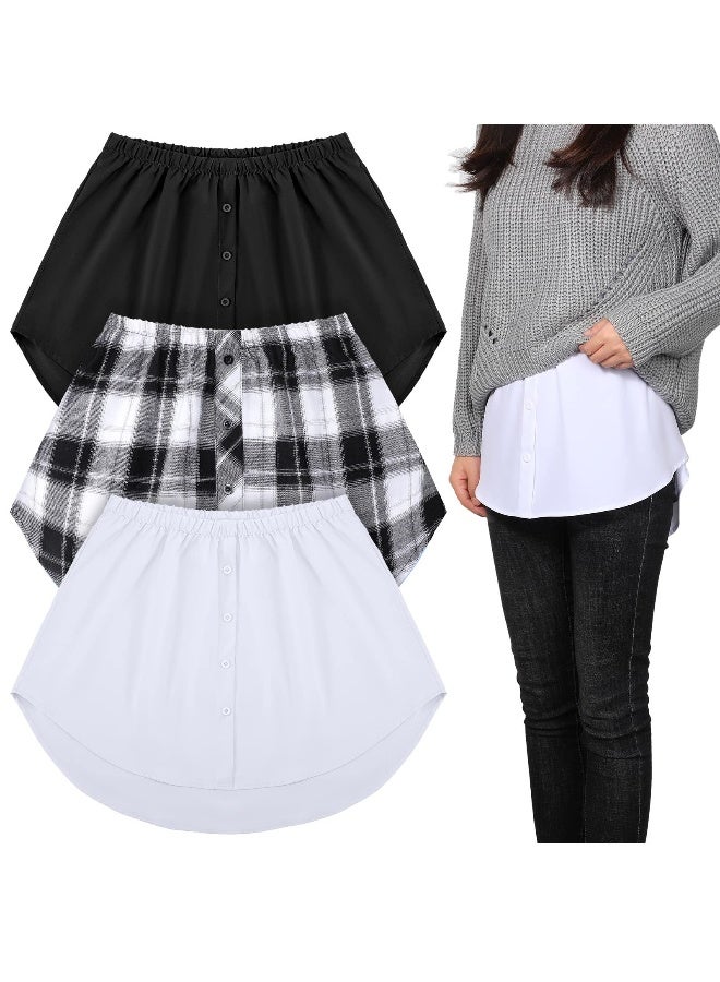 3Pcs Shirt Extender for Women Adjustable Fake Layering Leggings Shirt Skirt L - Image 1