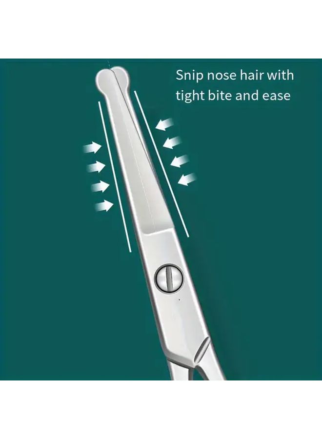 Stainless Steel Round Tip Hair Scissors For Eyebrow Nose Lip Trimming - Image 3