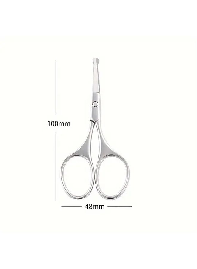 Stainless Steel Round Tip Hair Scissors For Eyebrow Nose Lip Trimming - Image 4