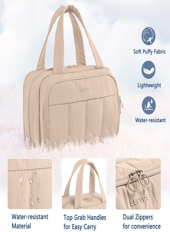 ELCUPA Large Makeup Bag Travel Toiletry Bag for Women - Travel Makeup Bag with 4 Compartments, Dry Wet Separation, Cosmetic Bag Organizer for Travel Essentials & Travel Size Toiletries,Travel Bag - Image 5