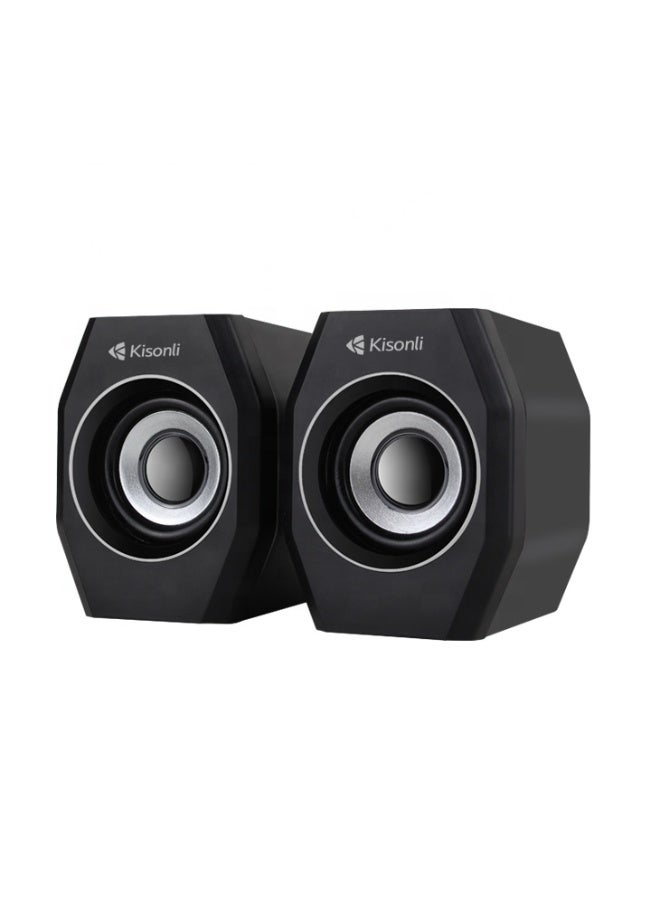 Kisonli Loud Speaker A-101s google Speaker Multimedia Audio 3.5 mm USB Speaker Wire - Image 1